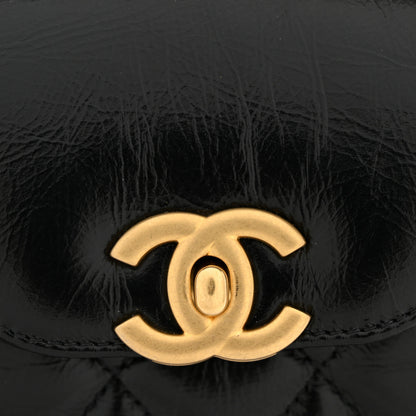 Chanel Shiny Aged Calfskin Quilted Nano Kelly Shopper Black 12 of 12