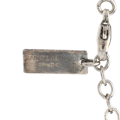 Saint Laurent Metal Heart Necklace Silver 6 of 7