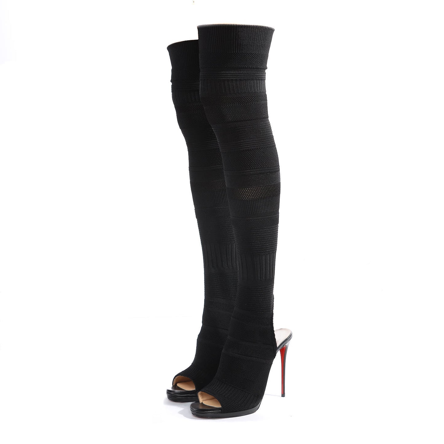 Maille Tricot Nappa Cheminetta 120 Tall Sock Boots 40 Black