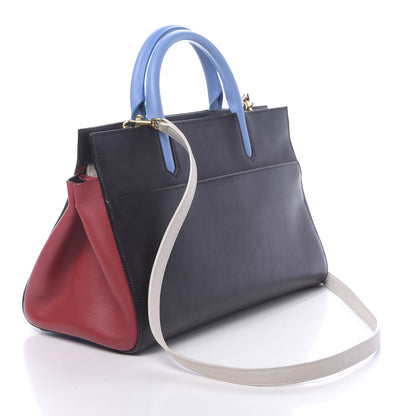 Saint Laurent Calfskin Small Cabas Rive Gauche Bag Black Red Yellow White 3 of 9