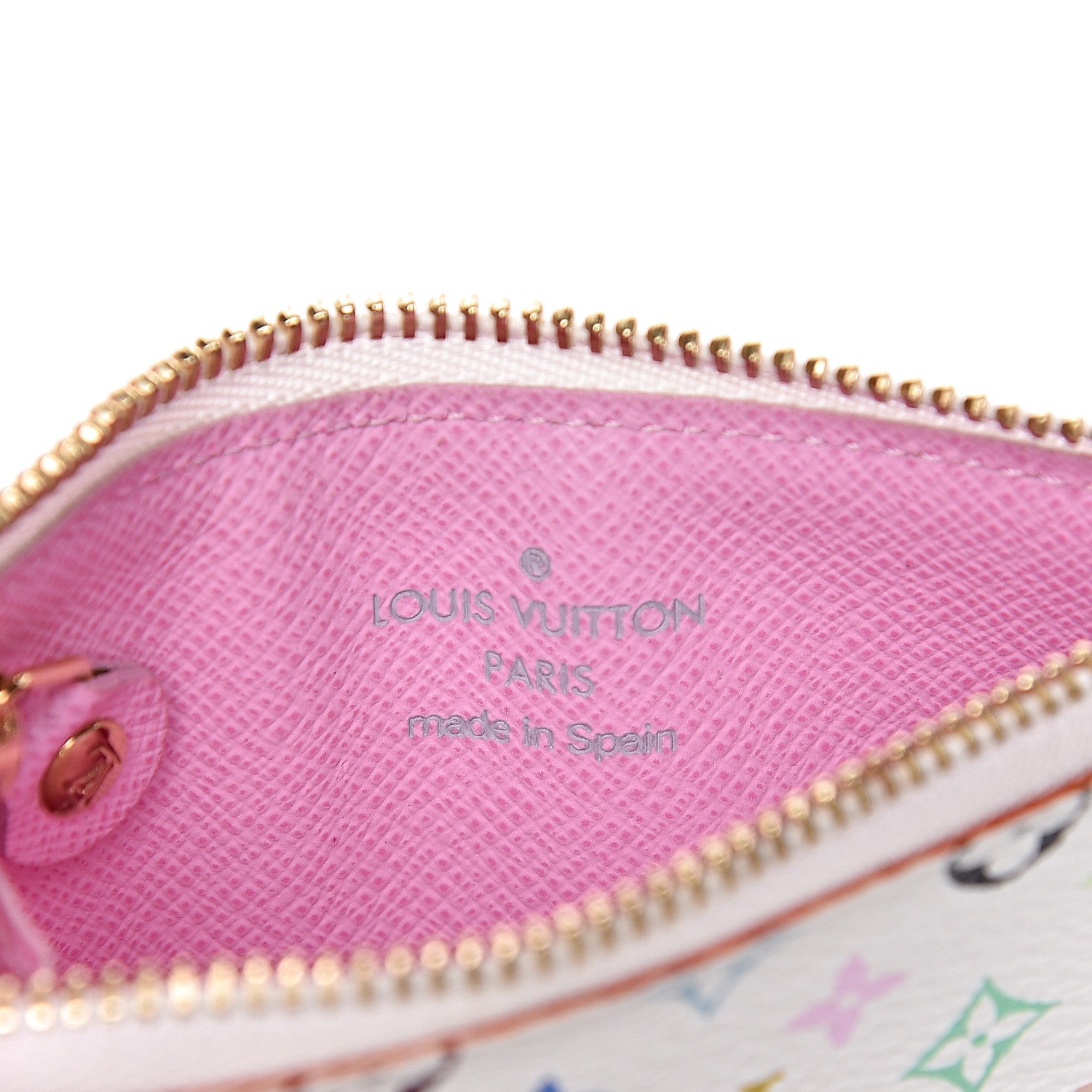 Louis Vuitton Monogram Multicolor Key Pouch White Litchi 6 of 6