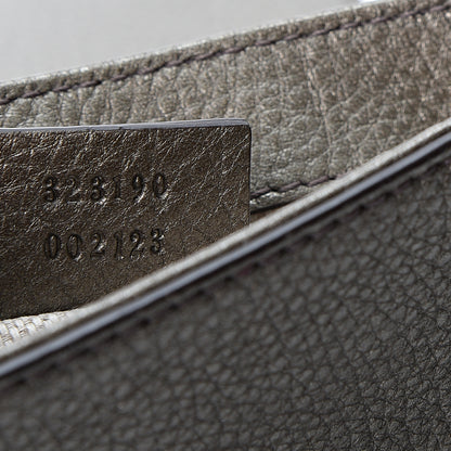 Gucci Metallic Pebbled Calfskin Small Soho Flap Crossbody Sasso 6 of 9