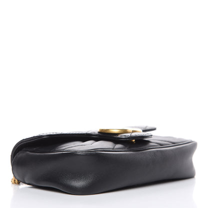 Gucci Calfskin Matelasse Super Mini GG Marmont Shoulder Bag Black 4 of 13