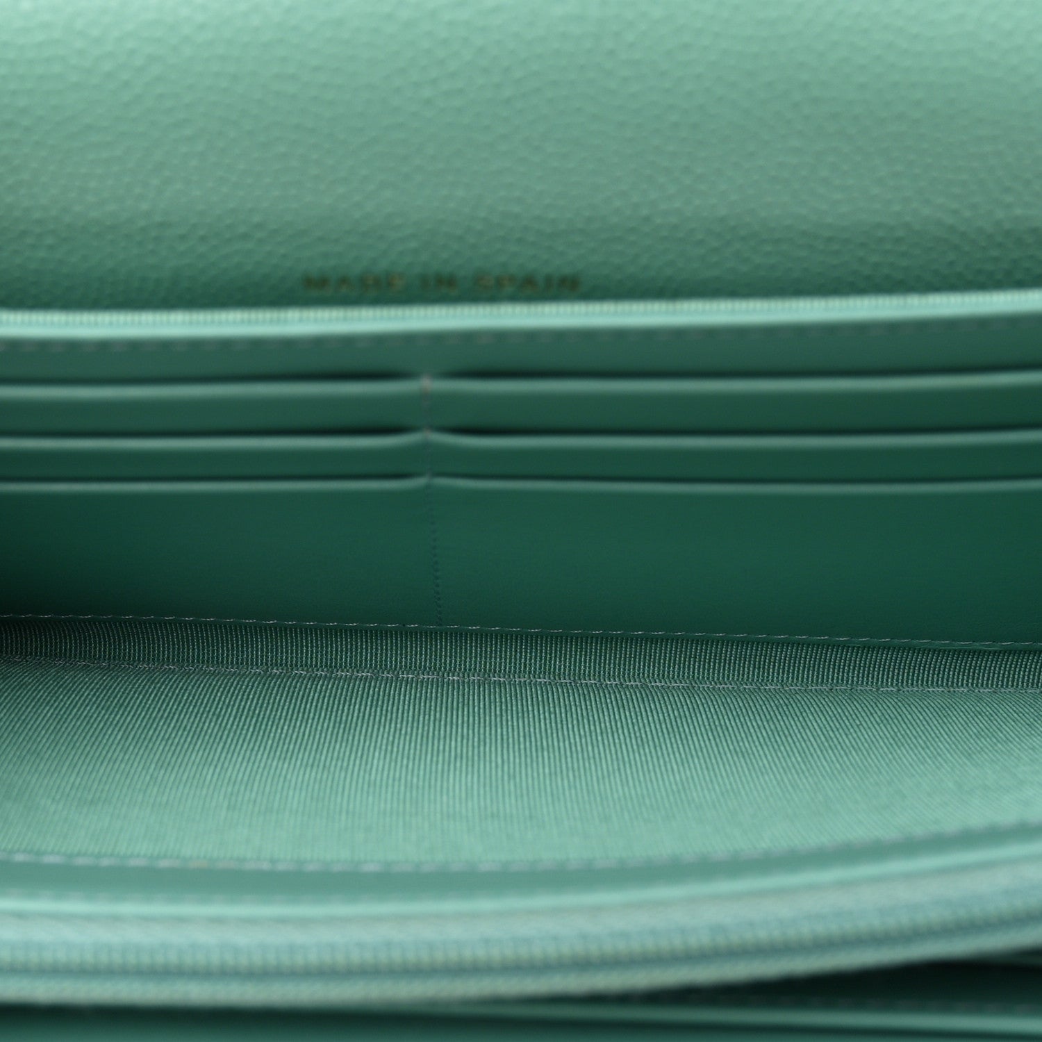 Chanel Caviar Quilted Large Gusset Flap Wallet Light Green 5 of 8