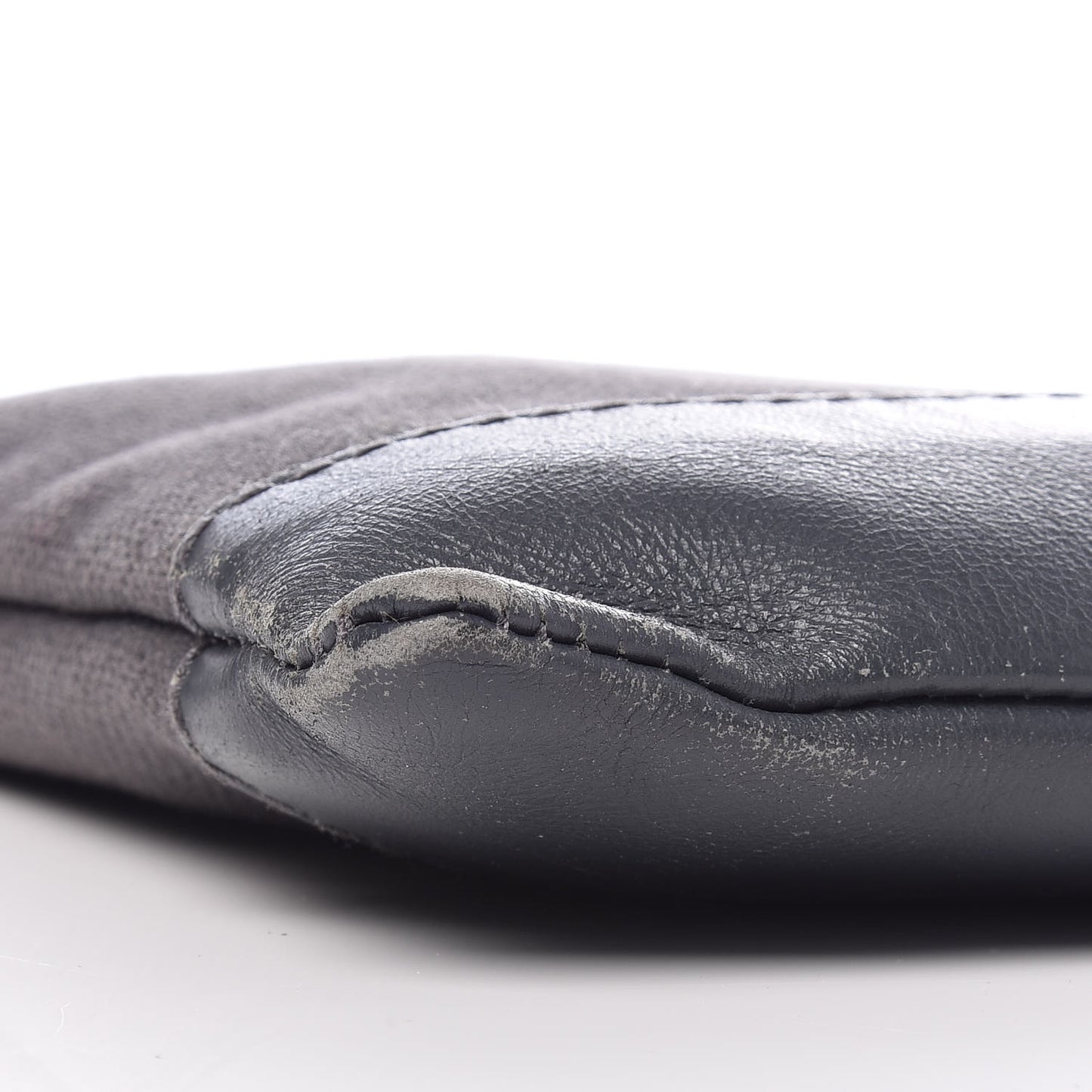Cotton Canvas Calfskin Logo Clutch Ombre Grey Gradient