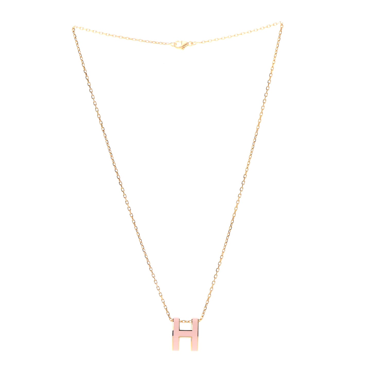 Lacquered Rose Gold Pop H Pendant Necklace Rose Dragee
