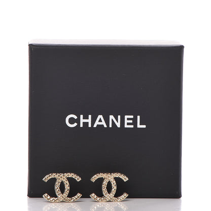 Chanel Quilted CC Earrings Gold 6 of 6