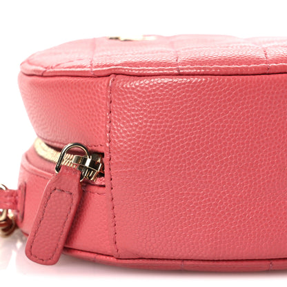 Chanel Caviar Quilted Round Clutch With Chain Pink 9 of 14