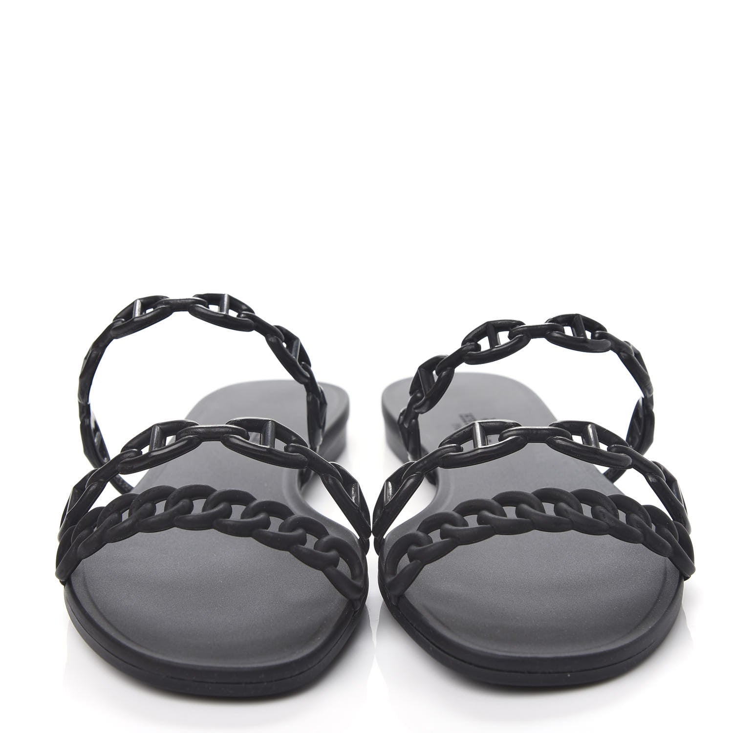 Hermes Rubber Chaine d'Ancre Rivage Sandals 36 Black 5 of 10