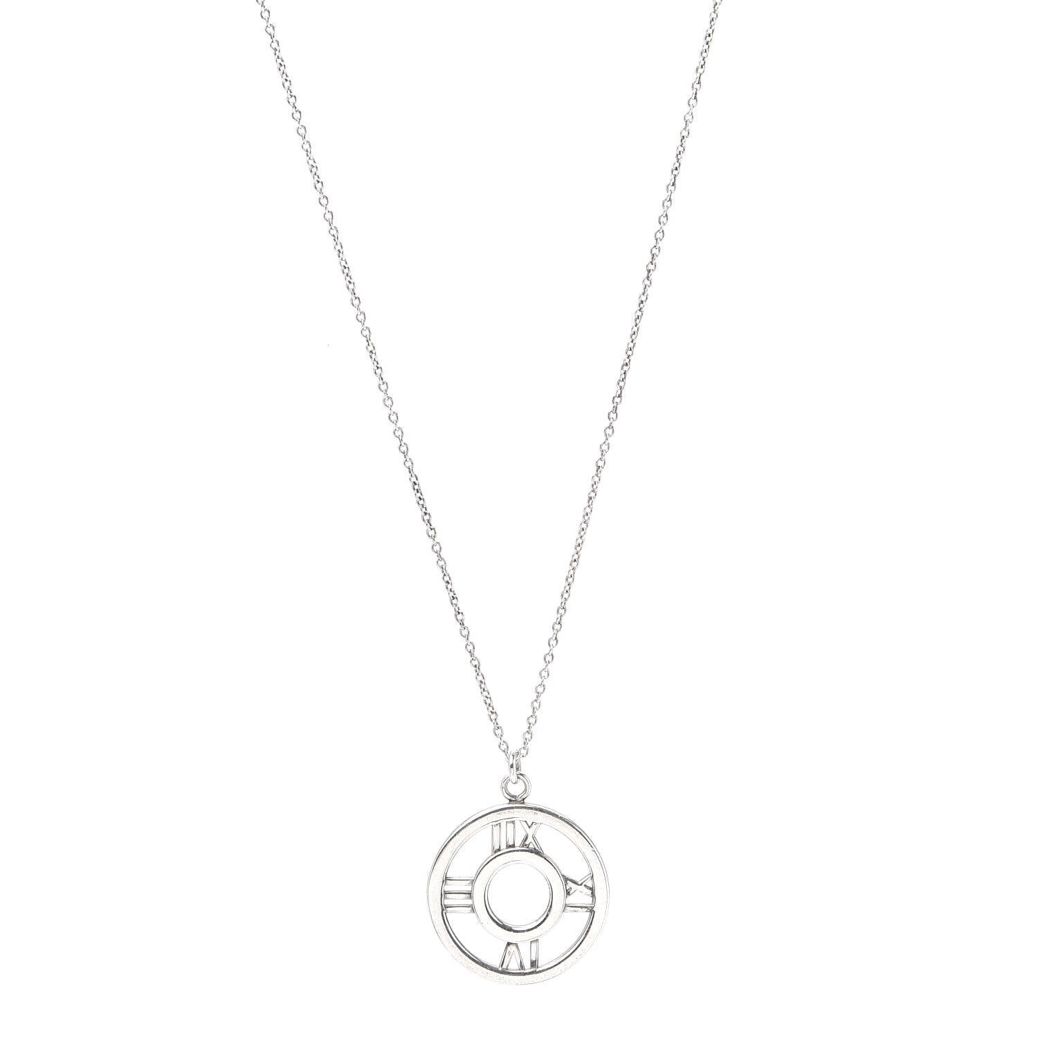 Tiffany Sterling Silver Medium Atlas Open Pendant Necklace 1 of 6