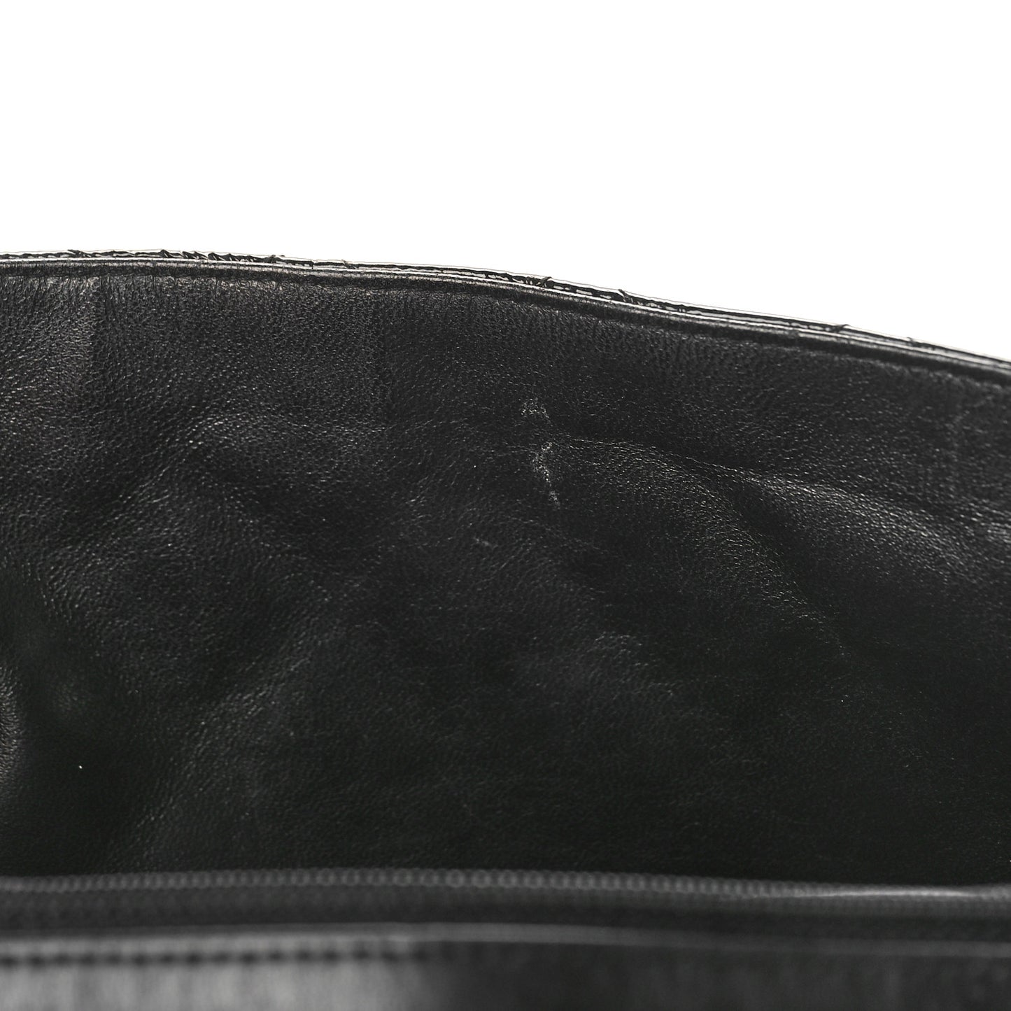 Distressed Patent Quilted Jumbo Single Flap Black