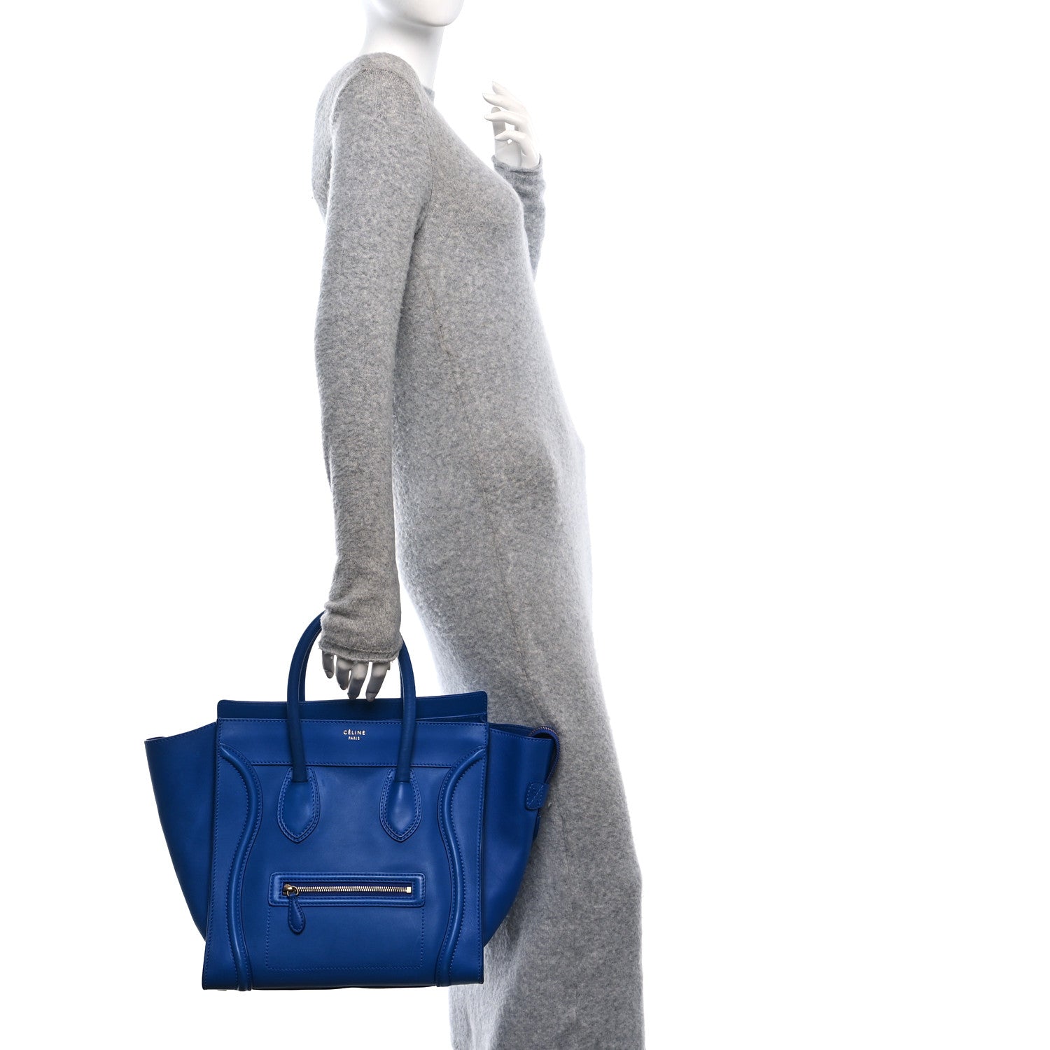 Celine Smooth Calfskin Mini Luggage Royal Blue 2 of 11