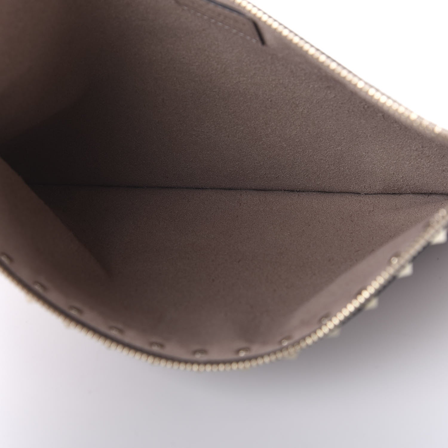 Valentino Garavani Pebbled Calfskin Large Rockstud Zip Pouch Poudre 5 of 9