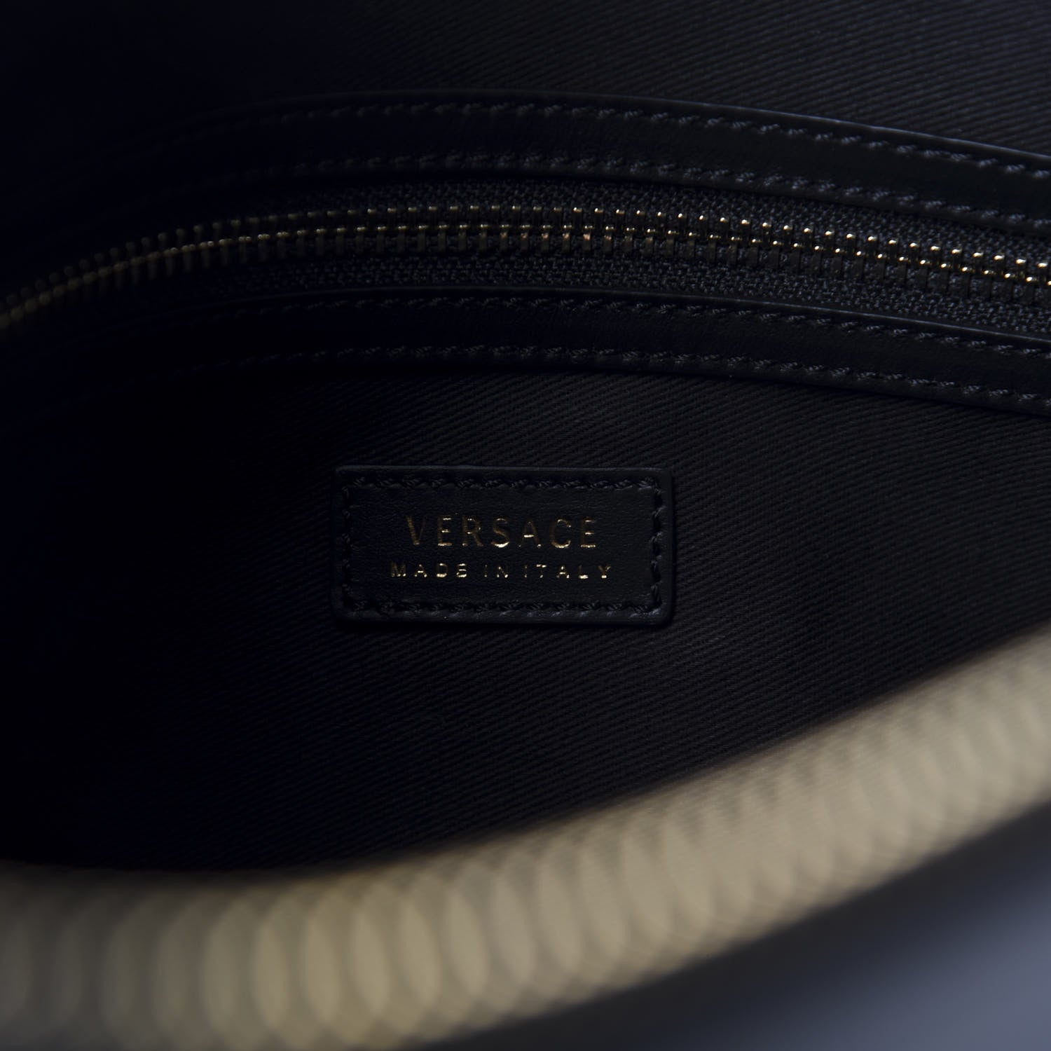 Versace Calfskin Shopping Tote Black 8 of 9