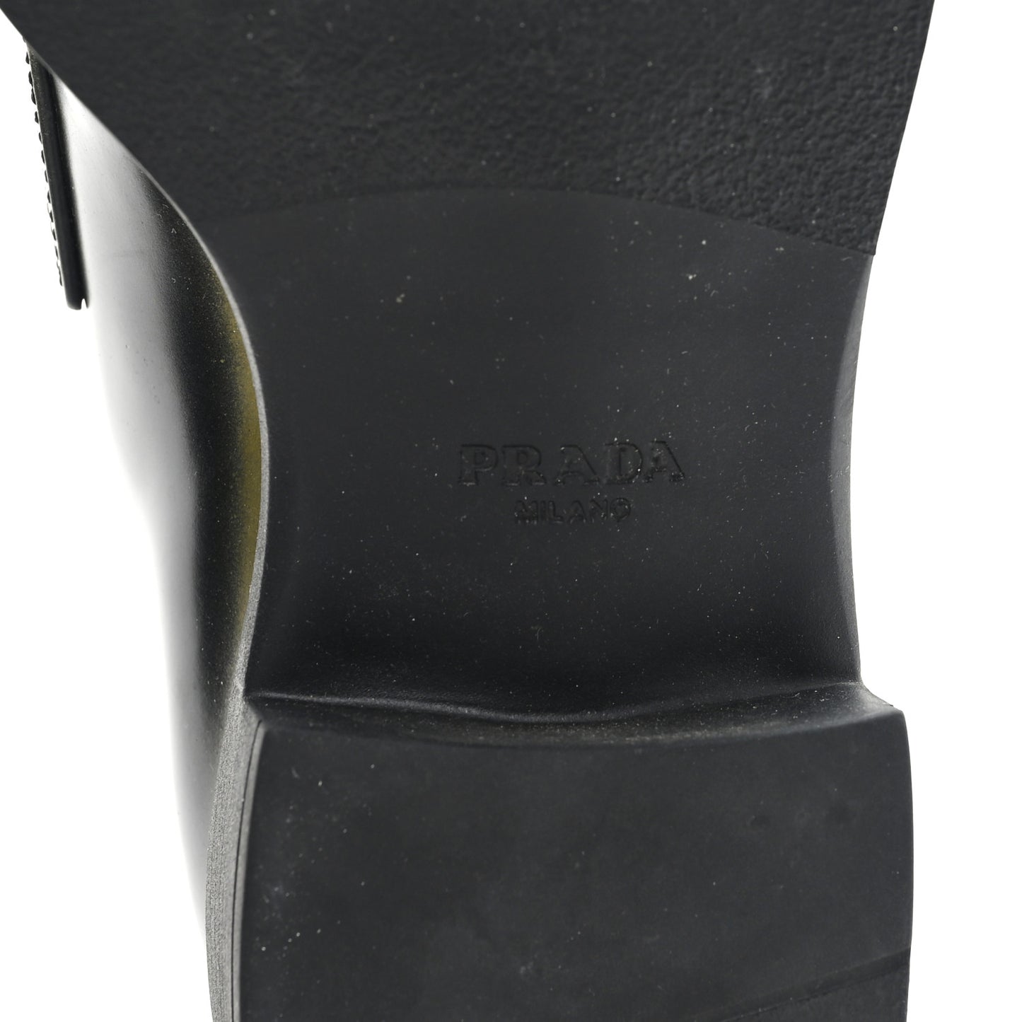 Spazzolato Sfumato Metal Triangle Logo 50mm Loafers 36 Black Platino