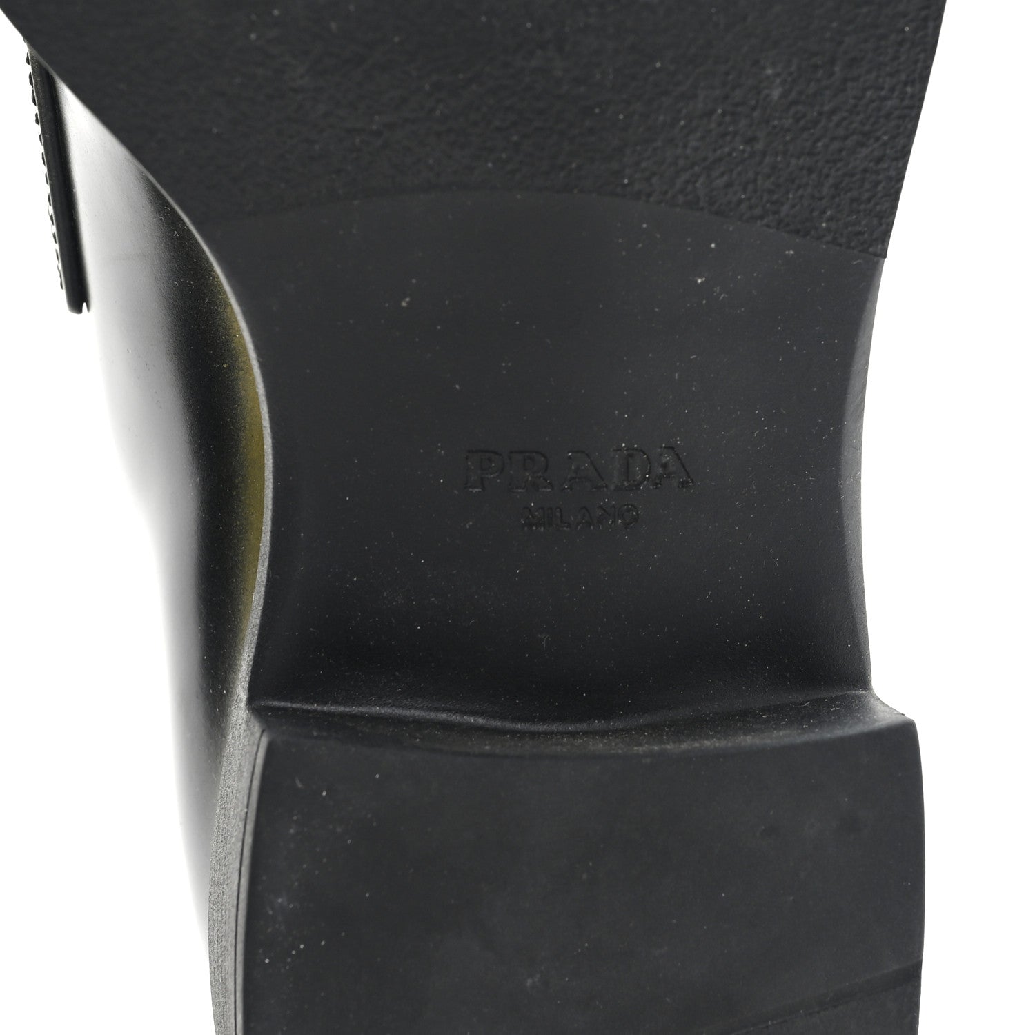Prada Spazzolato Sfumato Metal Triangle Logo 50mm Loafers 36 Black Platino 7 of 10