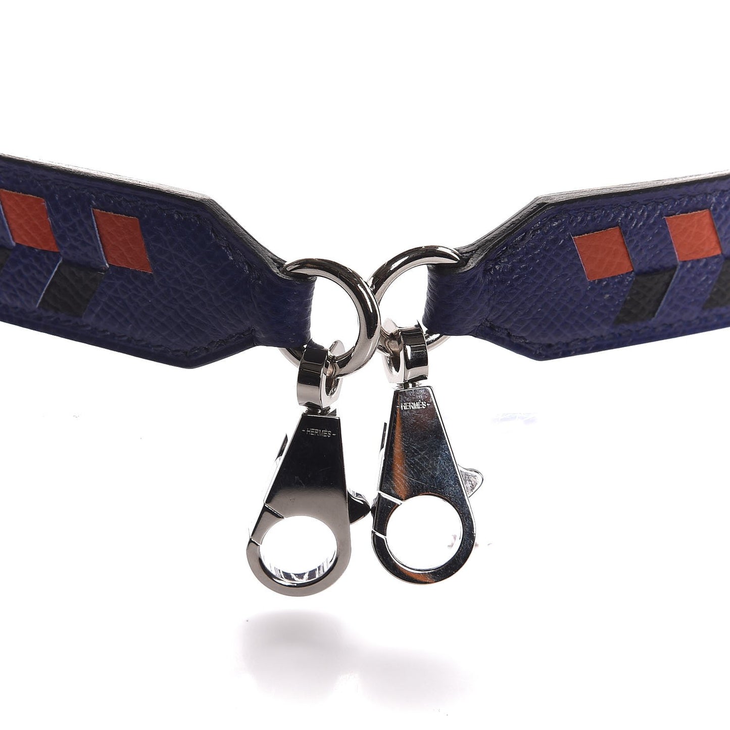 Epsom 25mm Tressage Shoulder Strap Bleu Indigo Noir Terre Battue