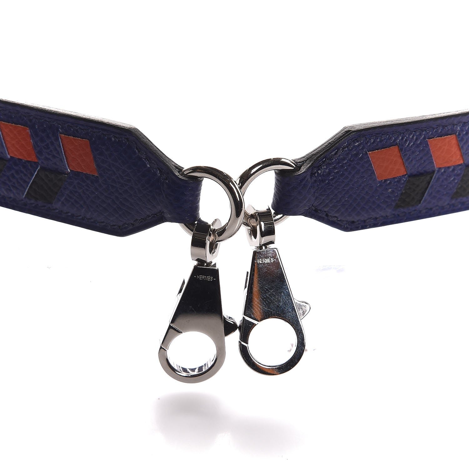 Hermes Epsom 25mm Tressage Shoulder Strap Bleu Indigo Noir Terre Battue 5 of 5