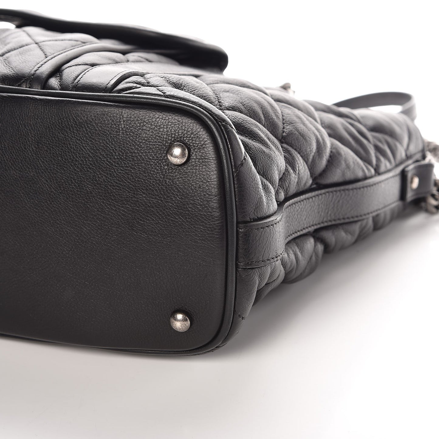 Calfskin Quilted Small Casual Riviera Tote Black