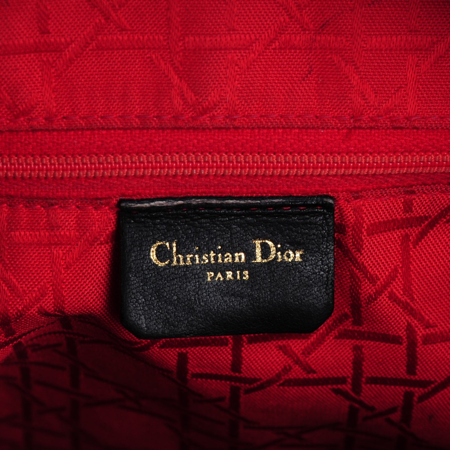 Lambskin Cannage Large Lady Dior Black