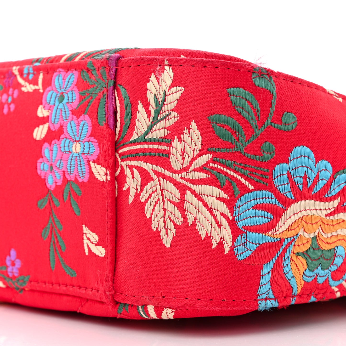 Jacquard Matelasse Floral Medium GG Marmont Shoulder Bag Red