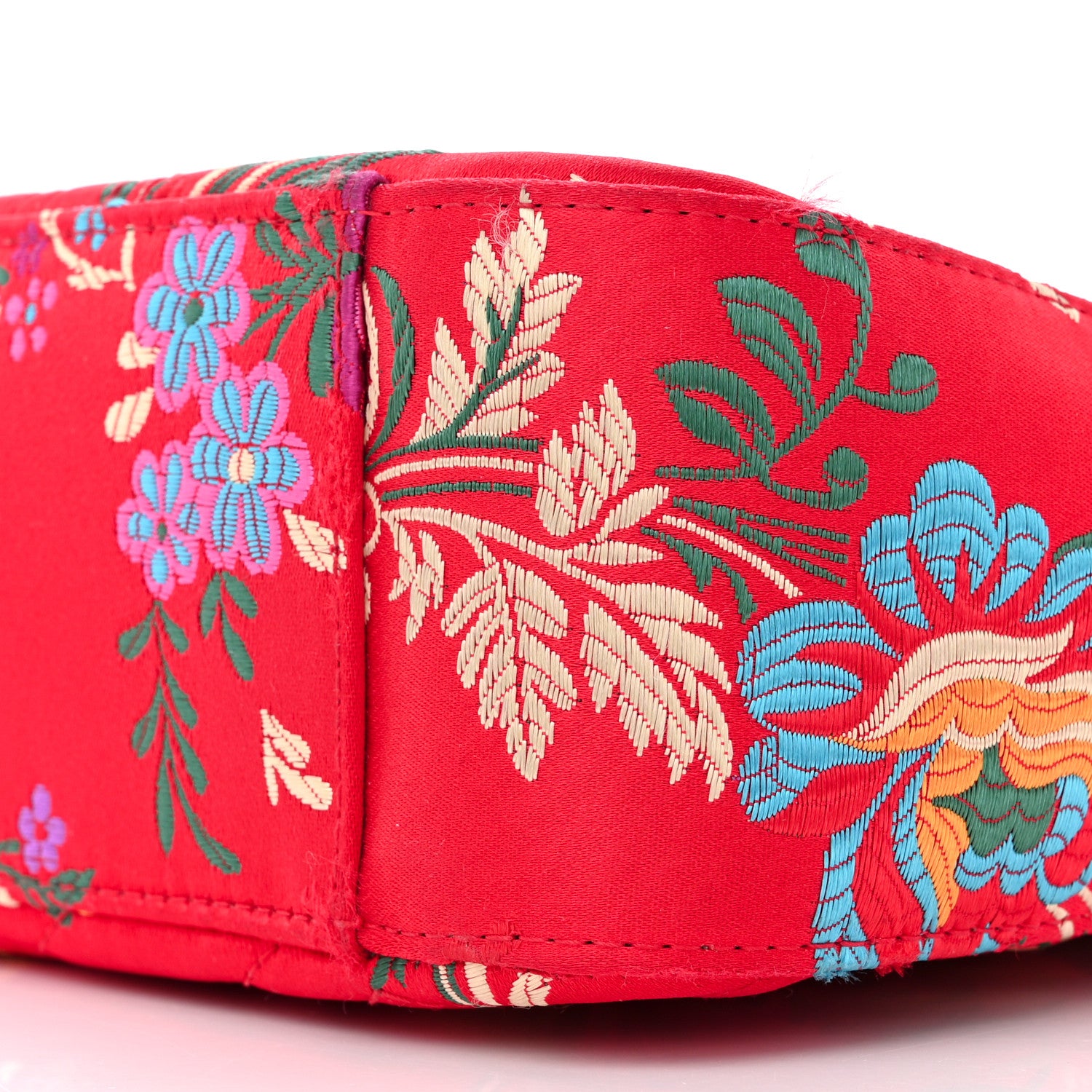Gucci Jacquard Matelasse Floral Medium GG Marmont Shoulder Bag Red 10 of 15