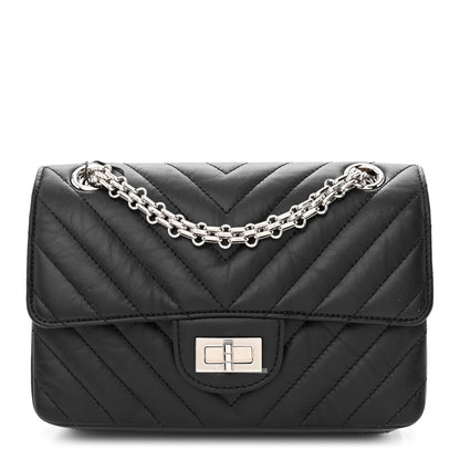 Chanel Aged Calfskin Chevron Quilted 2.55 Reissue Mini Flap Black 1 of 11