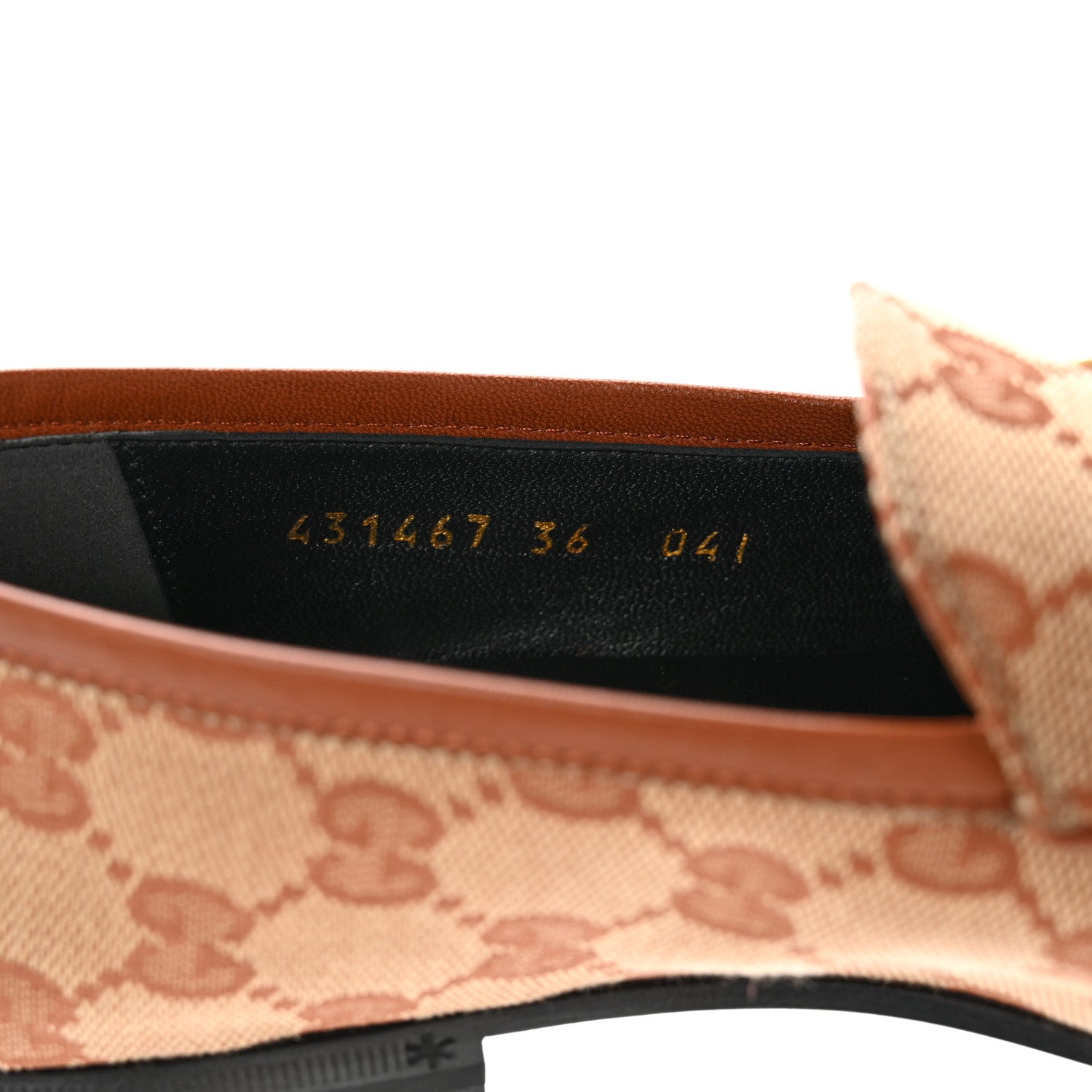 Gucci Canvas GG Monogram Horsebit Womens Jordaan Loafers 36 Beige Ruggine 7 of 9