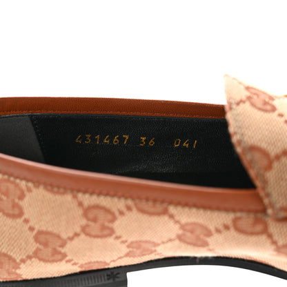 Gucci Canvas GG Monogram Horsebit Womens Jordaan Loafers 36 Beige Ruggine 7 of 9