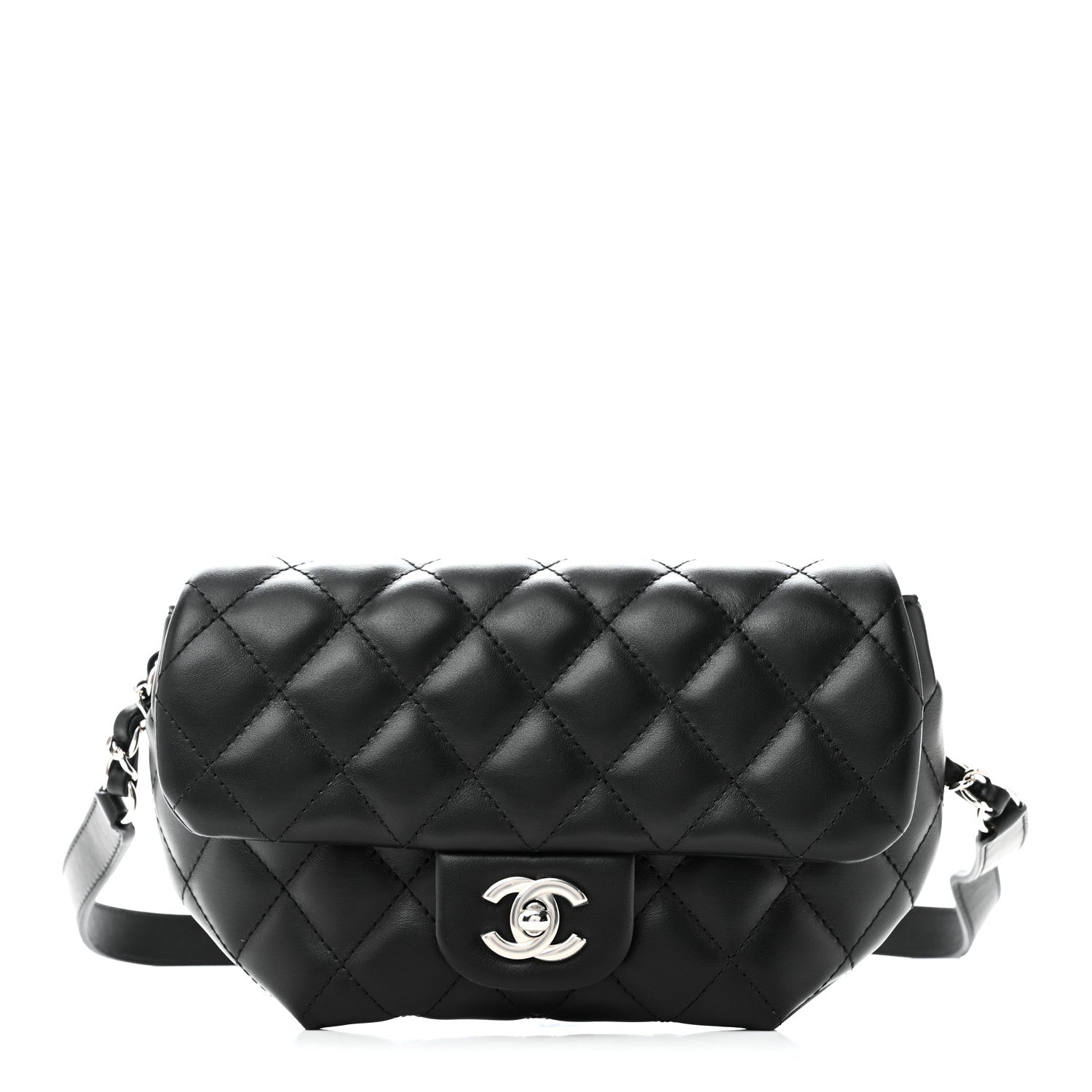 Chanel Calfskin Quilted CC Uniform Flap Belt Bag Black 1 of 10