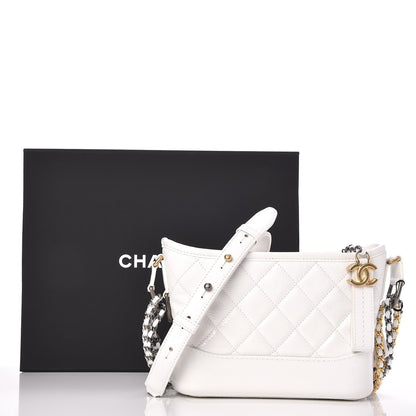 Chanel Patent Goatskin Quilted Small Gabrielle Hobo White 9 of 9