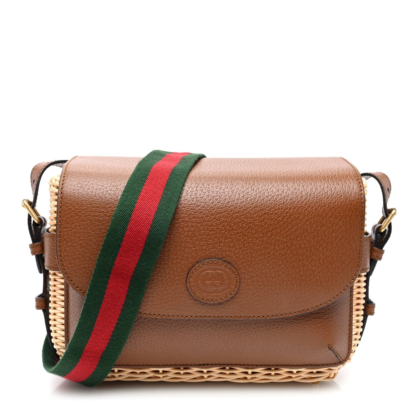 Calfskin Wicker Small Messenger Bag Natural