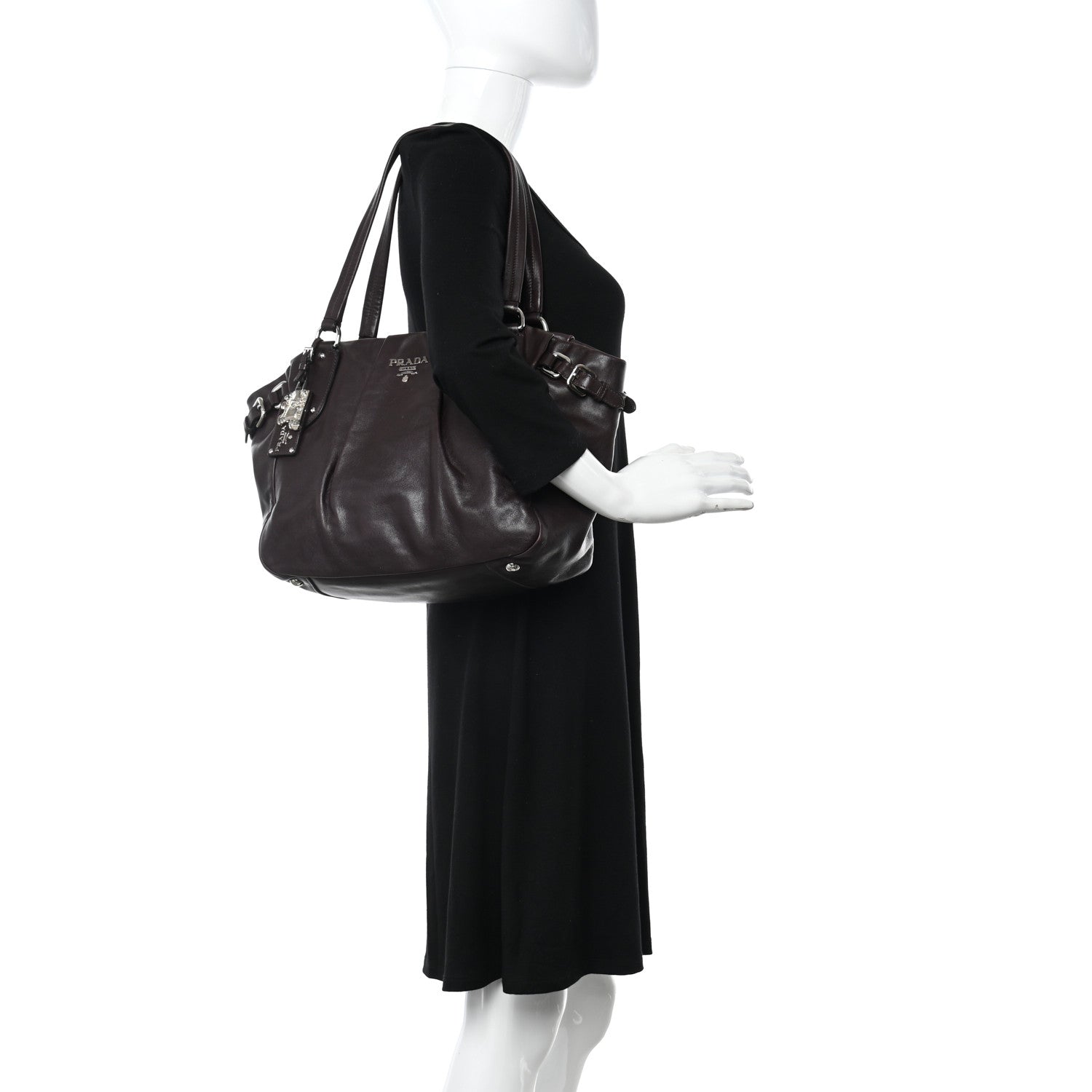 Prada Soft Calfskin Shopping Tote Prugna 2 of 10
