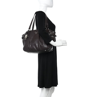 Prada Soft Calfskin Shopping Tote Prugna 2 of 10