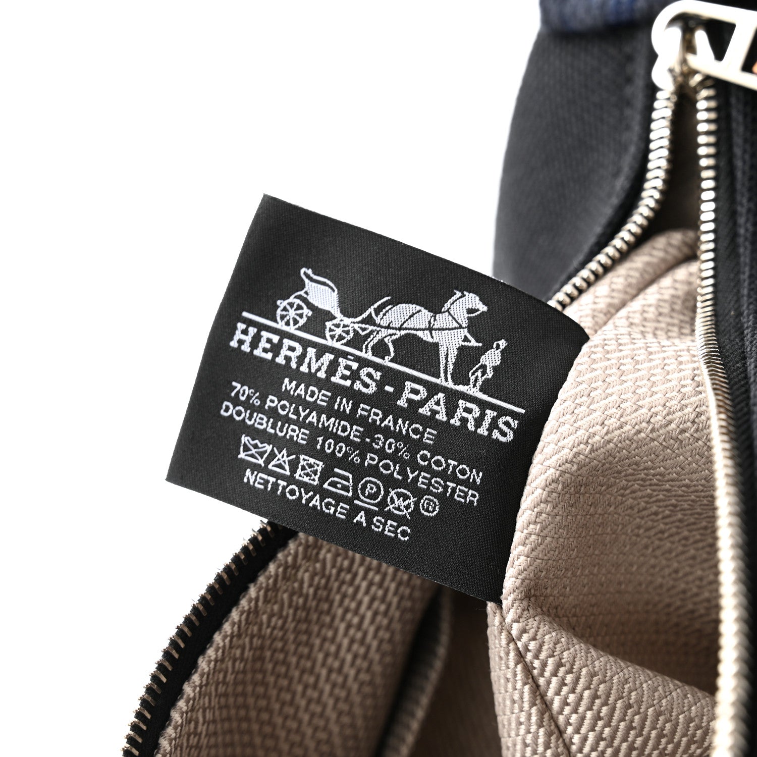 Hermes Canvas Small Bride-A-Brac Pouch Black Bleu Nuit 6 of 6