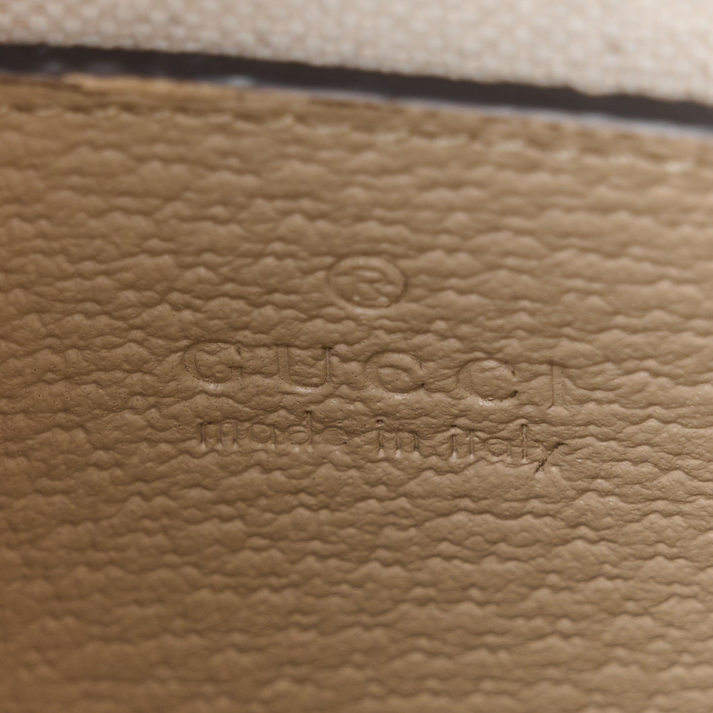 GG Supreme Monogram Textured Dollar Calfskin Mini Retro Interlocking G Tote Bag Beige Mystic White Oatmeal