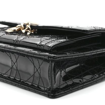 Christian Dior Patent Cannage Lady Dior Chain Pouch Black 10 of 10