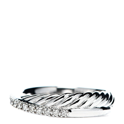 David Yurman Sterling Silver Diamond 5mm Crossover Ring 50 5.5 3 of 5