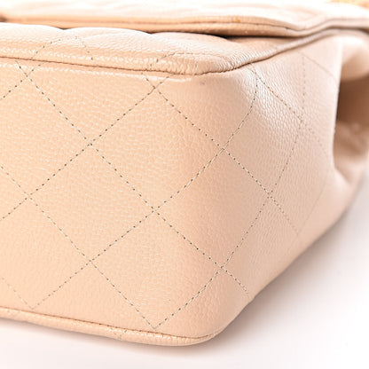 Chanel Caviar Quilted Jumbo Single Flap Beige Clair 10 of 14