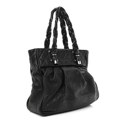 Chanel Distressed Lambskin Vintage Ligne Lady Braid Tote Black 2 of 11