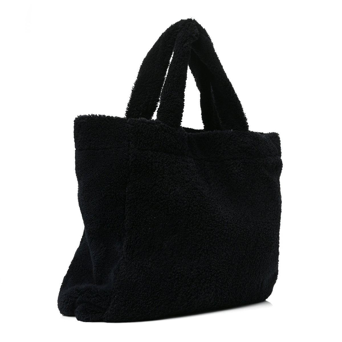 Prada Terry Cloth Tote Bag Black White 3 of 9