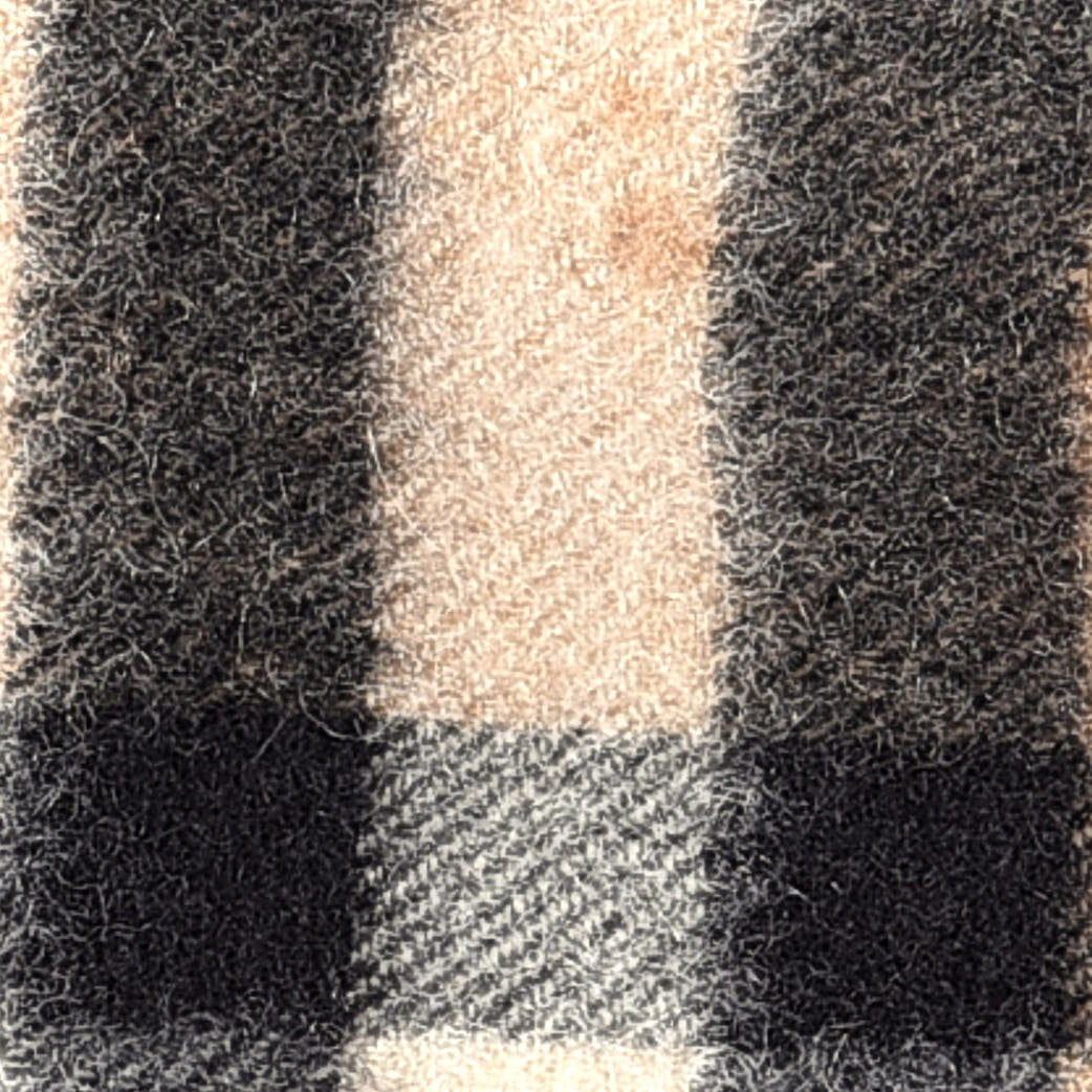 Cashmere Giant Heritage Check Fringe Scarf Camel