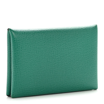 Hermes Epsom Calvi Card Case Vert Jade 3 of 9