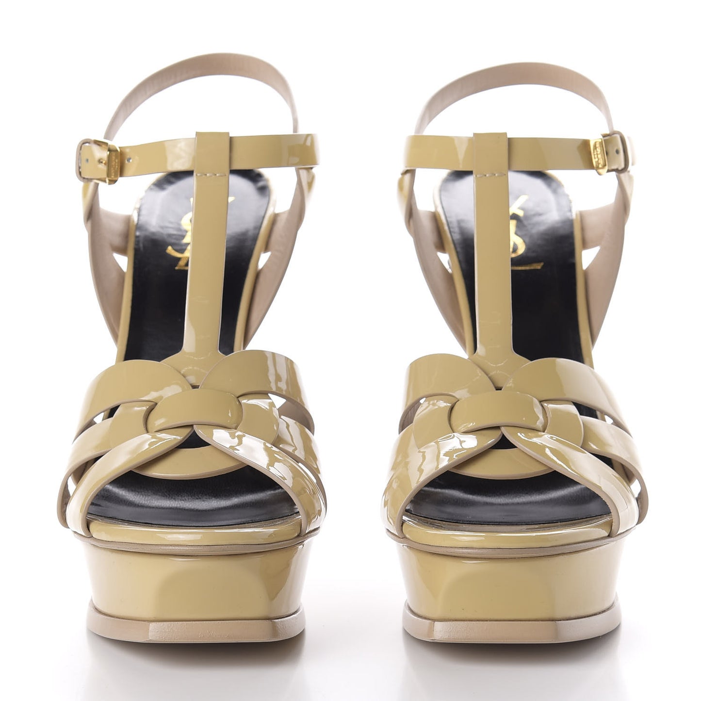Patent Tribute 105 Platform Sandals 40.5 Nude Powder
