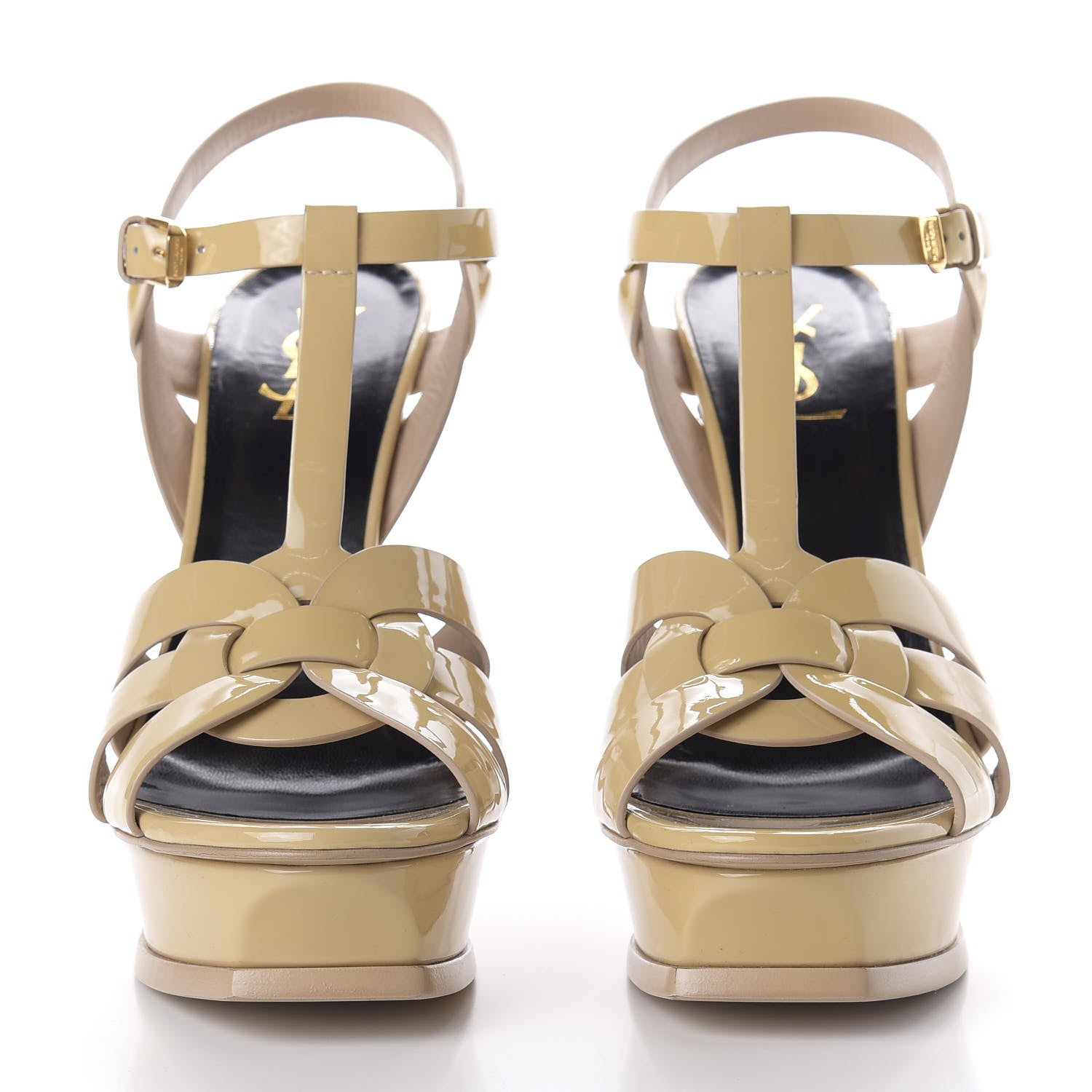 Saint Laurent Patent Tribute 105 Platform Sandals 40.5 Nude Powder 2 of 10