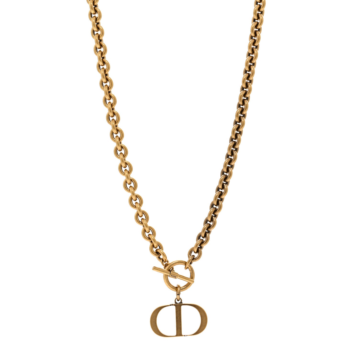 Christian Dior Metal 30 Montaigne Necklace Aged Gold 1 of 4