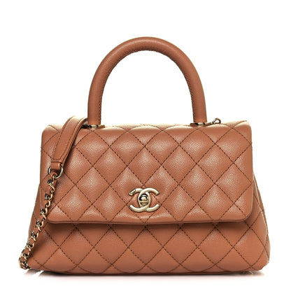 Chanel Caviar Quilted Mini Coco Handle Flap Brown 1 of 11