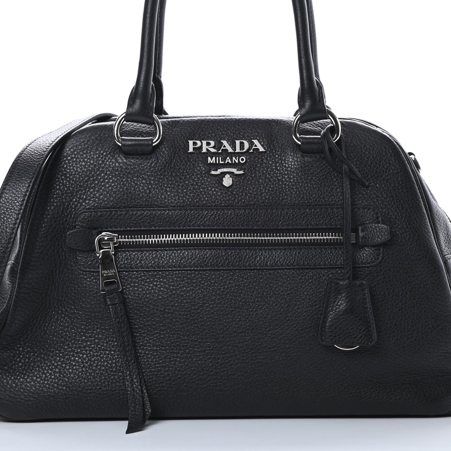 Vitello Daino Dome Satchel Black