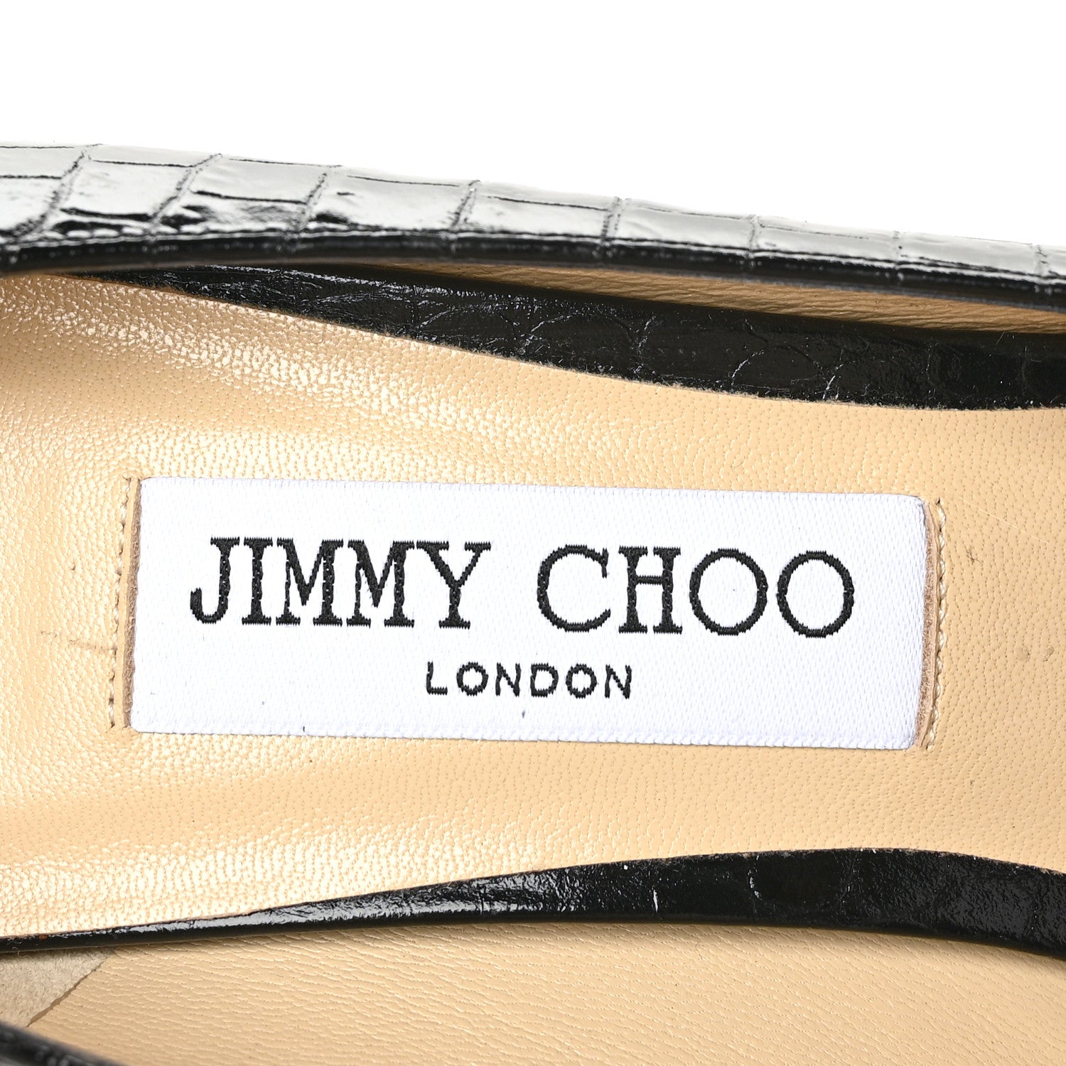 Jimmy Choo Crocodile Embossed Calfskin Love 85 Pump 39.5 Black 6 of 7