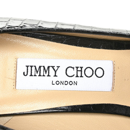 Jimmy Choo Crocodile Embossed Calfskin Love 85 Pump 39.5 Black 6 of 7